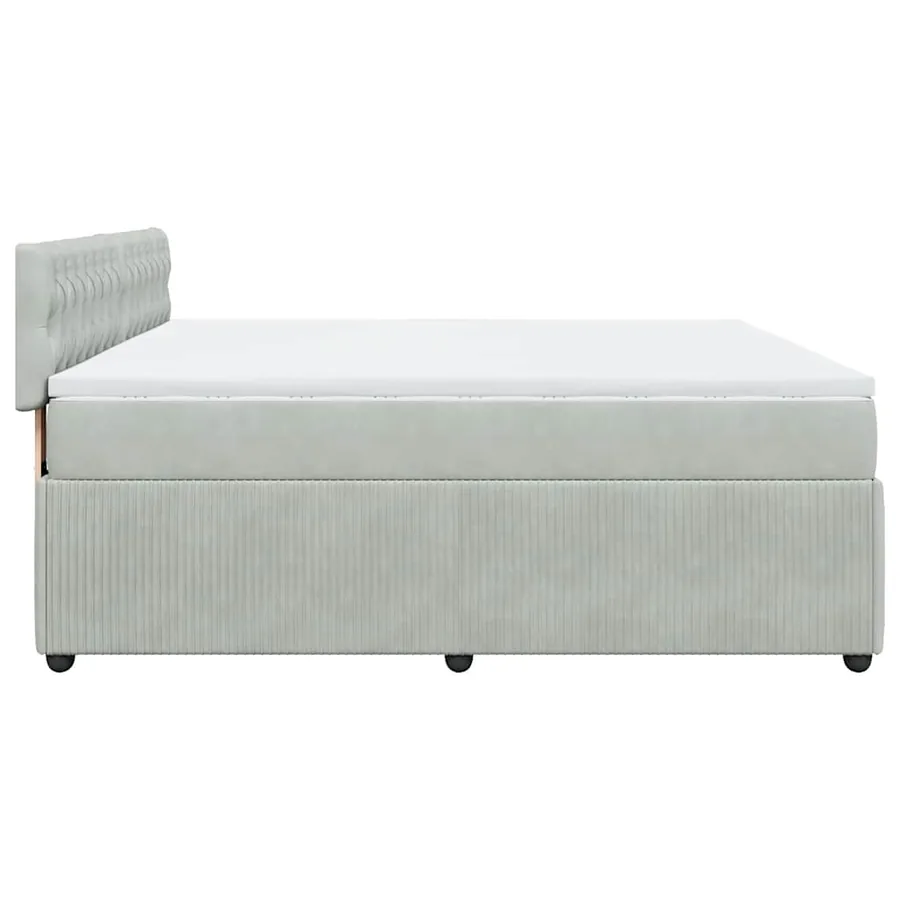 Sommier à lattes de lit et matelas Gris clair 200x200cm Velours - 9