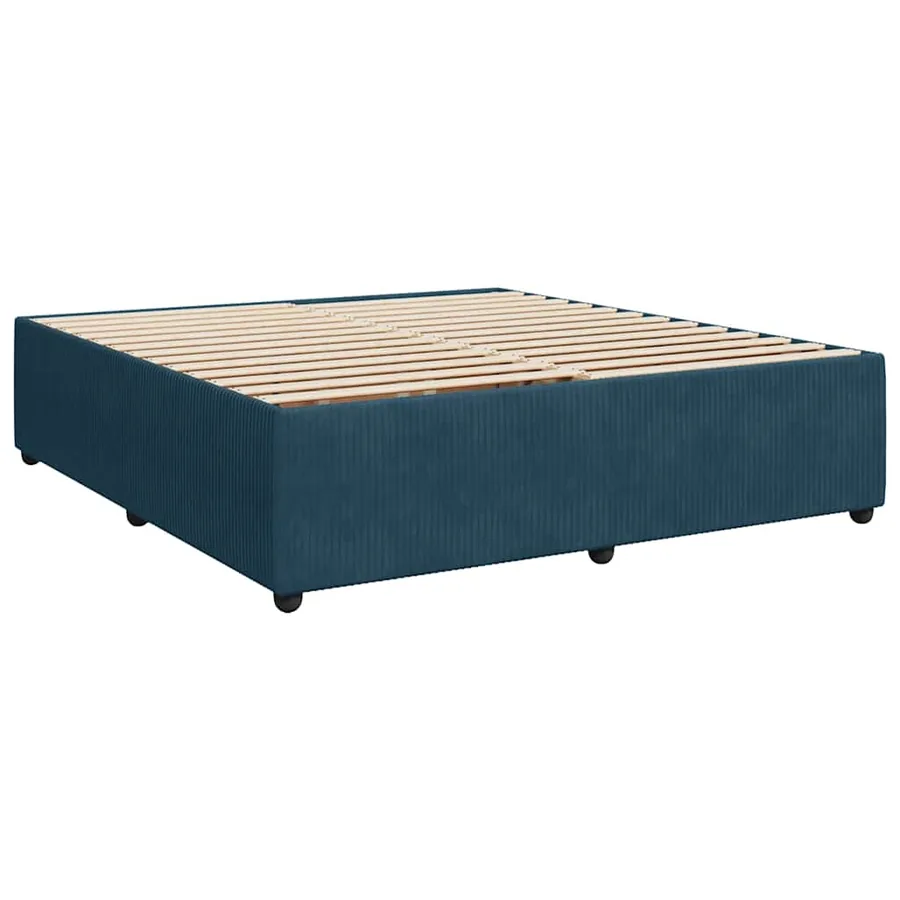 Sommier à lattes de lit et matelas Bleu foncé 200x200cm Velours - 8