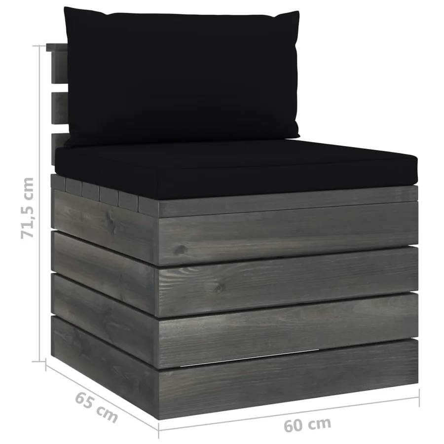 Garden pallet lounge set 2 pcs with cushions Solid pine wood - 12
