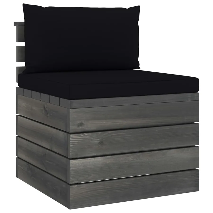 Garden pallet lounge set 2 pcs with cushions Solid pine wood - 3