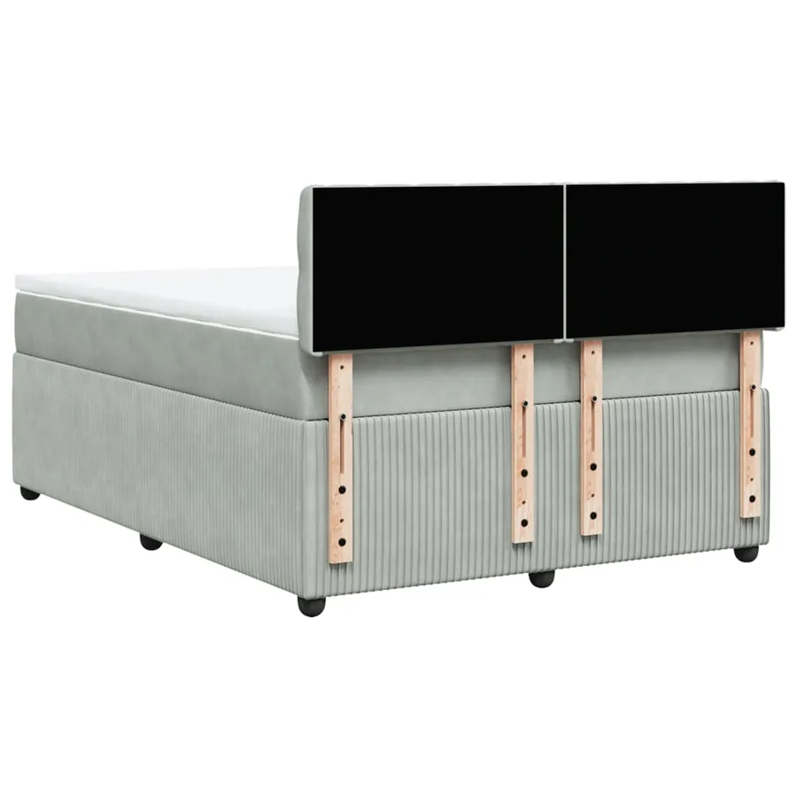 Sommier à lattes de lit et matelas Gris clair 140x200cm Velours - 10