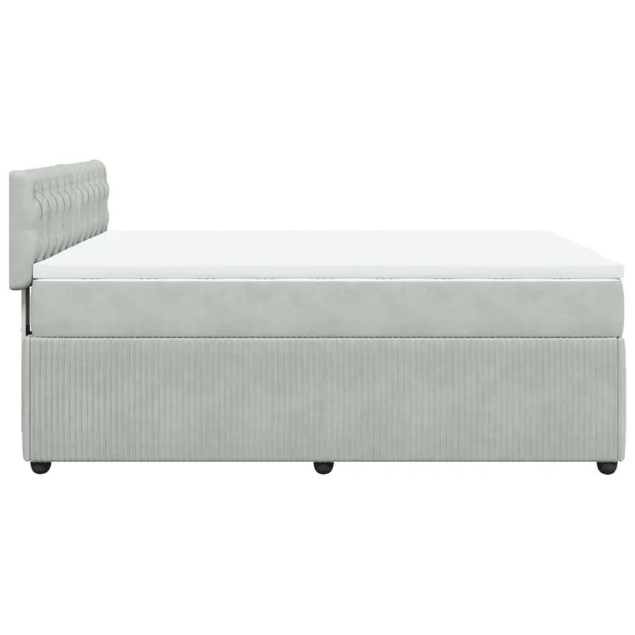 Sommier à lattes de lit et matelas Gris clair 140x200cm Velours - 9