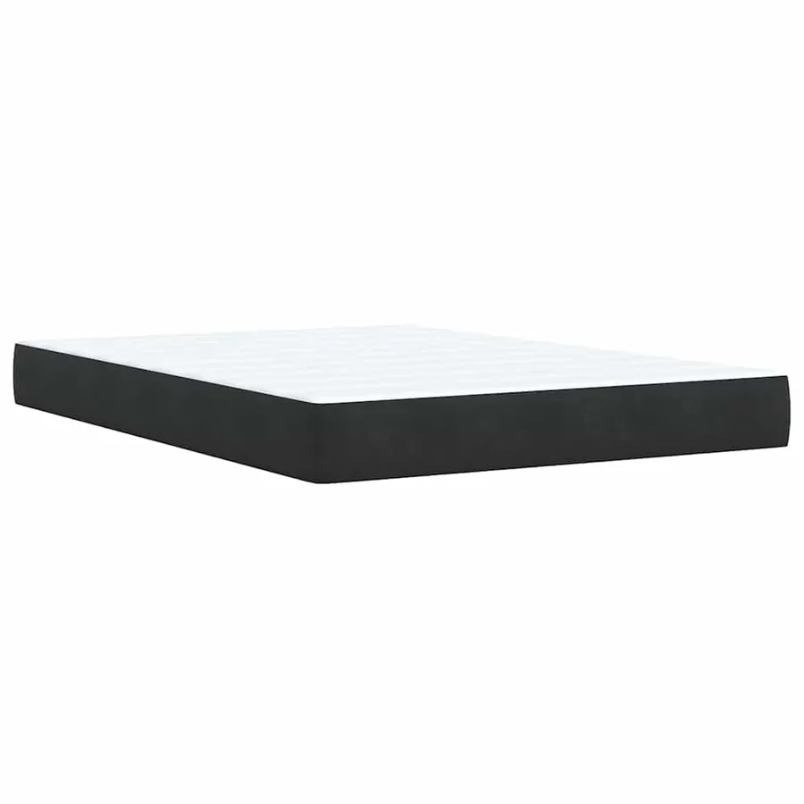 Sommier à lattes de lit avec matelas Noir 140x200 cm Velours - 10