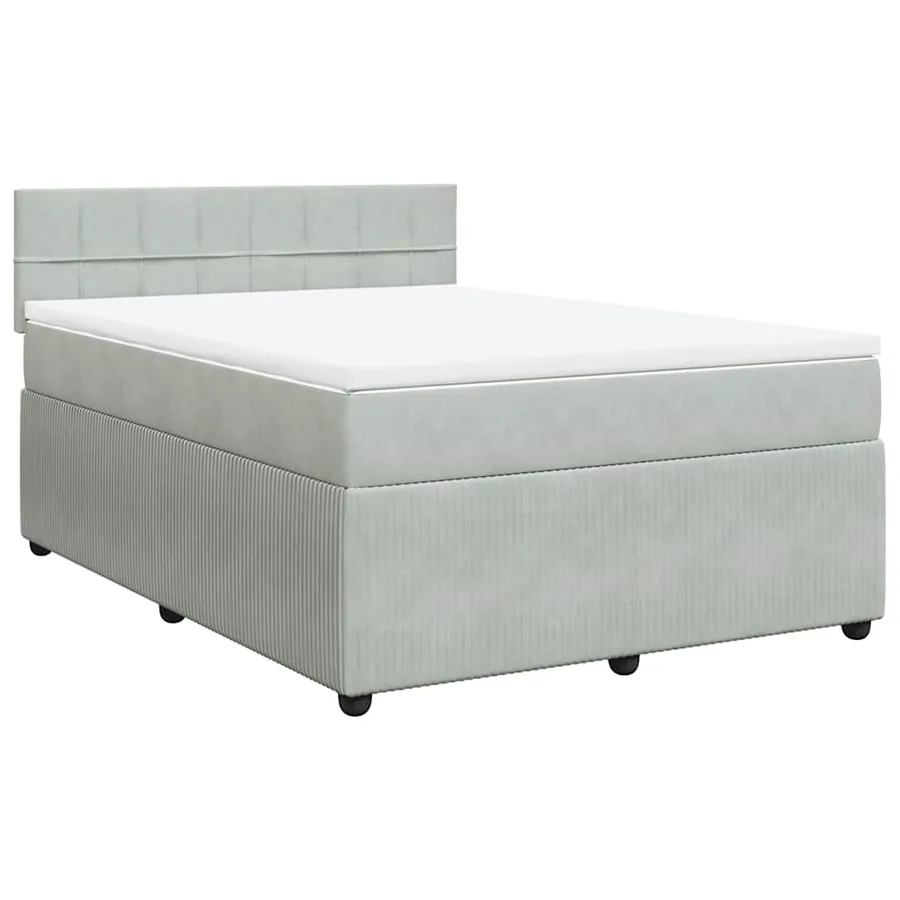 Sommier à lattes de lit et matelas Gris clair 140x200cm Velours - 2