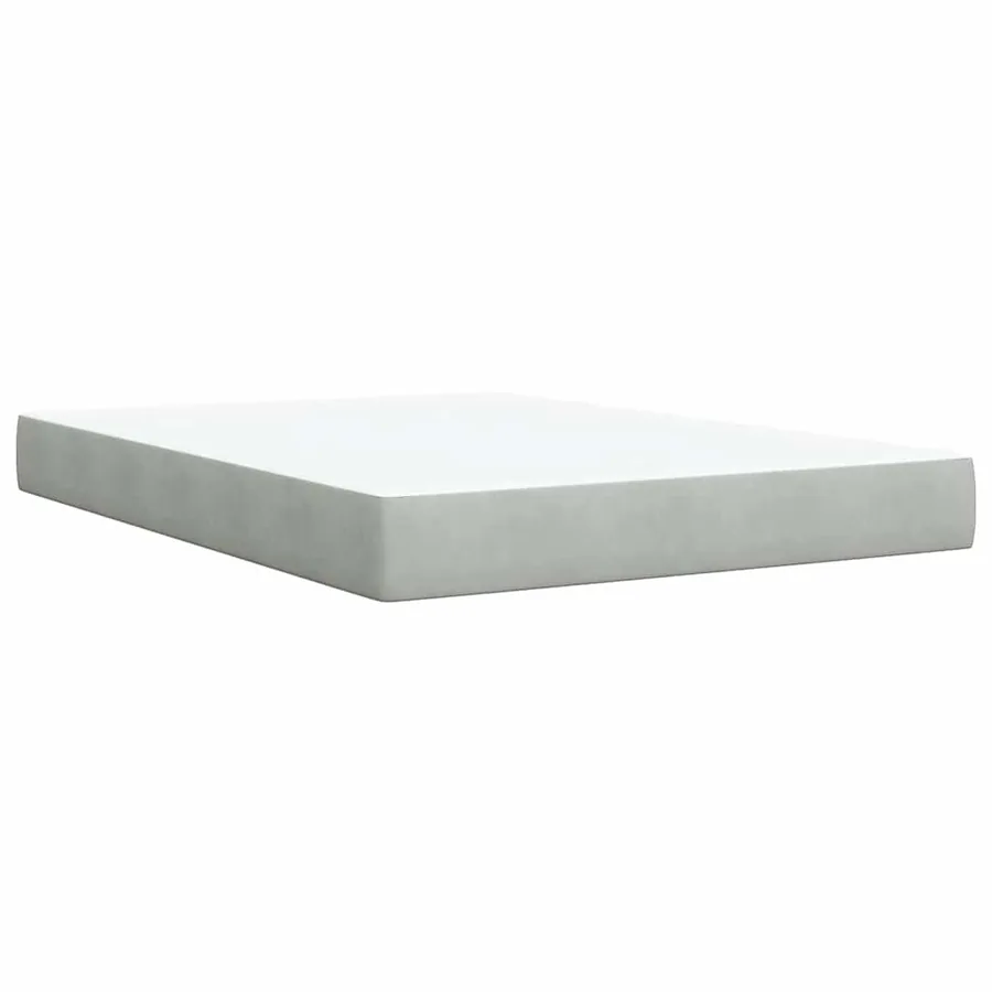 Sommier à lattes de lit et matelas Gris clair 140x200cm Velours - 7