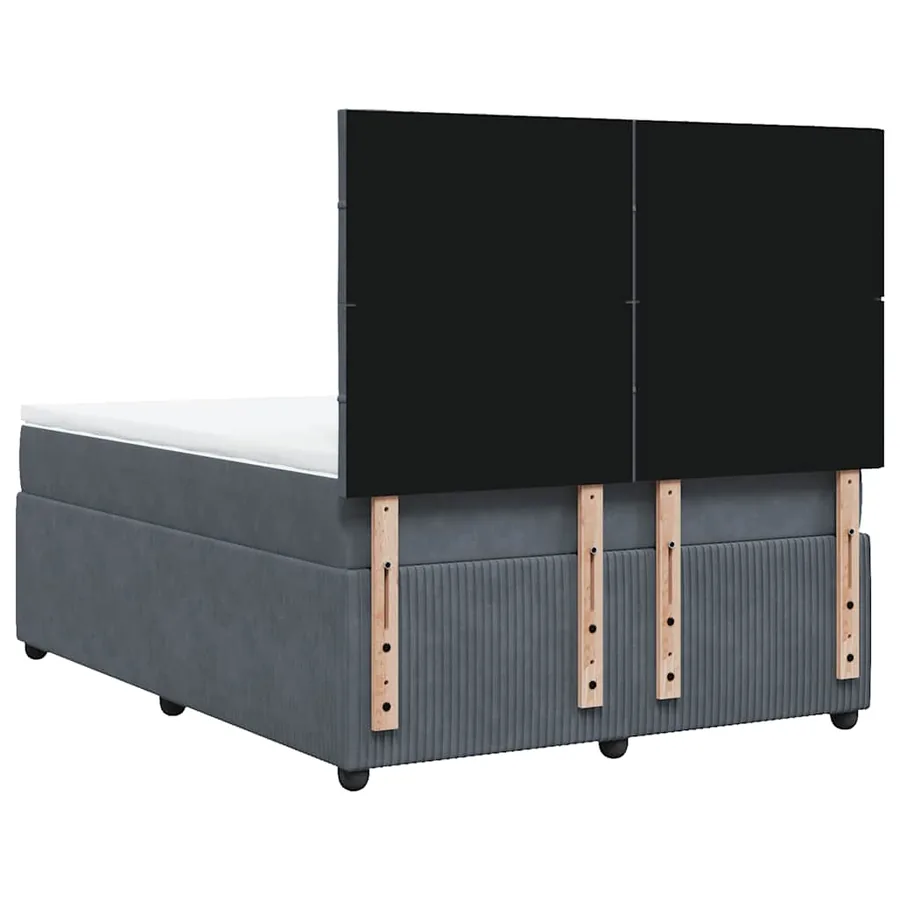 Sommier à lattes de lit et matelas Gris foncé 140x200cm Velours - 6