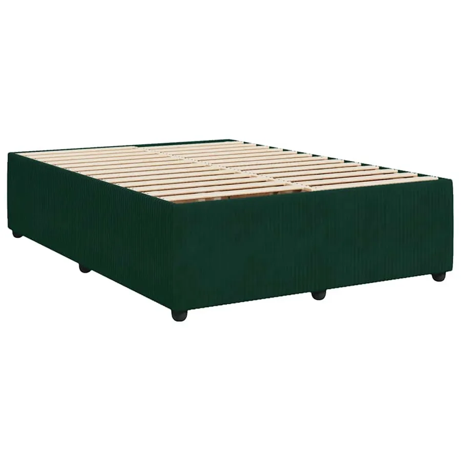 Sommier à lattes de lit et matelas Vert foncé 140x200cm Velours - 8