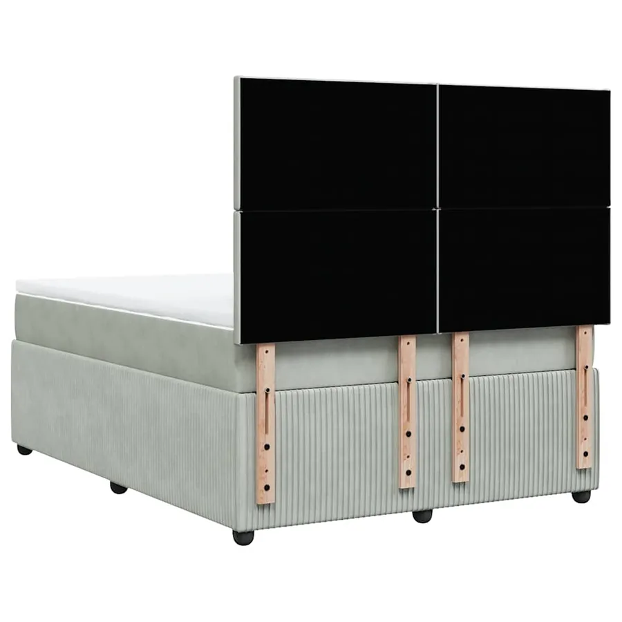 Sommier à lattes de lit et matelas Gris clair 140x200cm Velours - 6