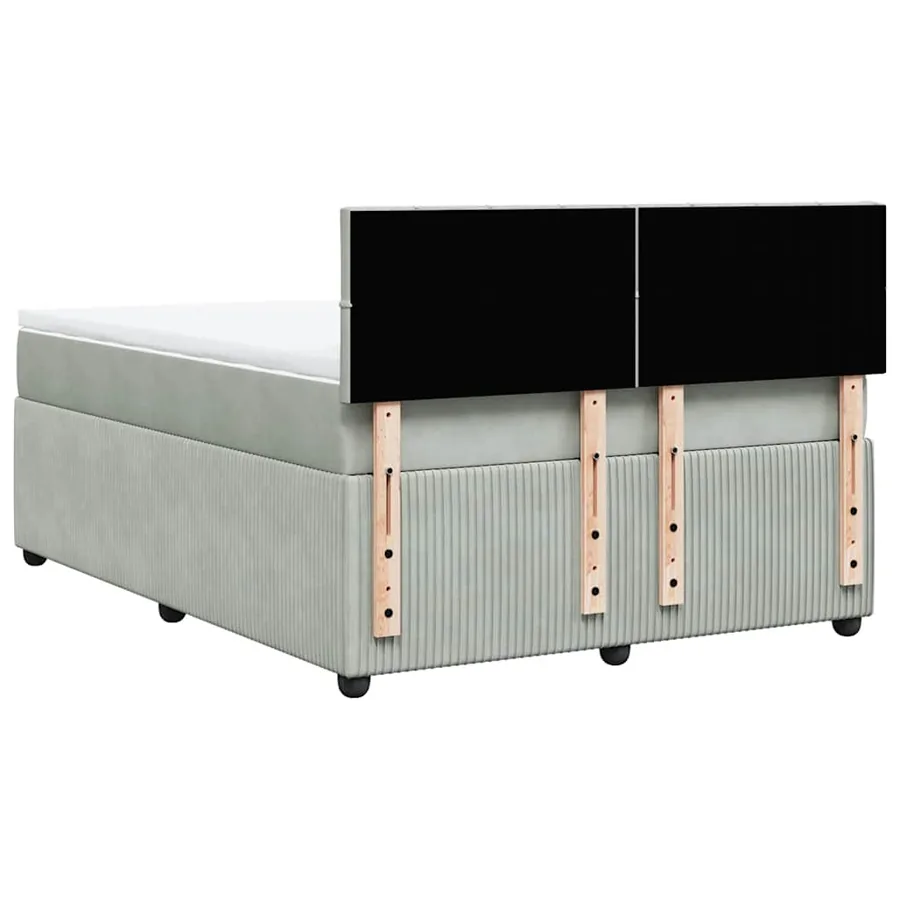 Sommier à lattes de lit et matelas Gris clair 140x200cm Velours - 8
