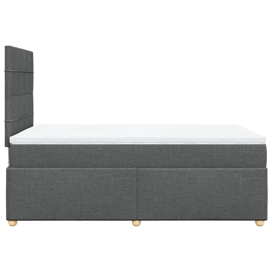 Sommier à lattes de lit avec matelas Gris foncé 120x200cm Tissu - 7