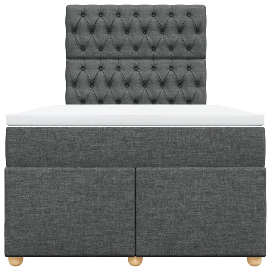Sommier à lattes de lit avec matelas Gris foncé 120x200cm Tissu - 6