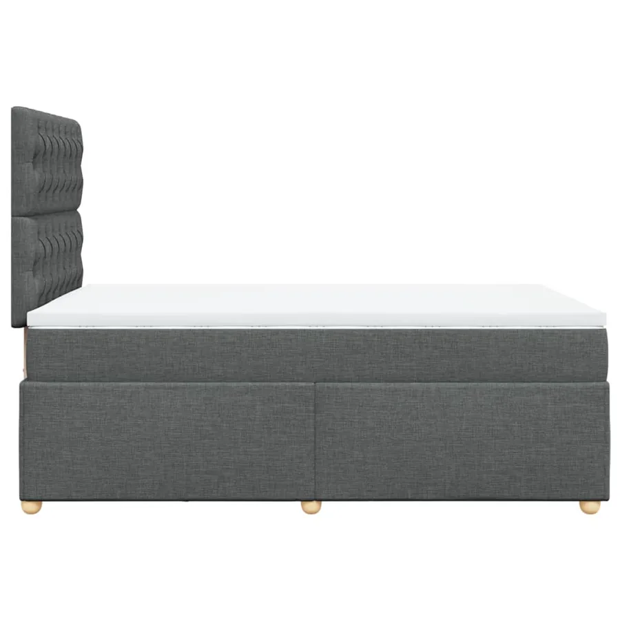 Sommier à lattes de lit avec matelas Gris foncé 120x200cm Tissu - 7
