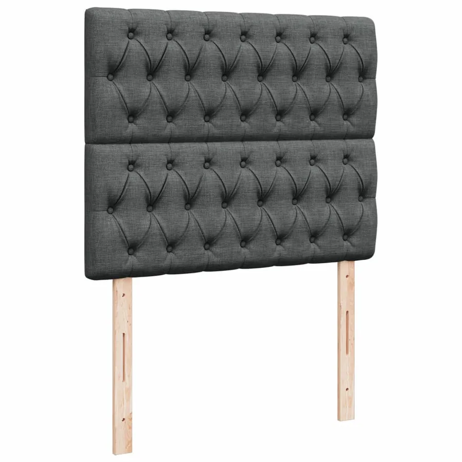 Sommier à lattes de lit avec matelas Gris foncé 120x200cm Tissu - 9