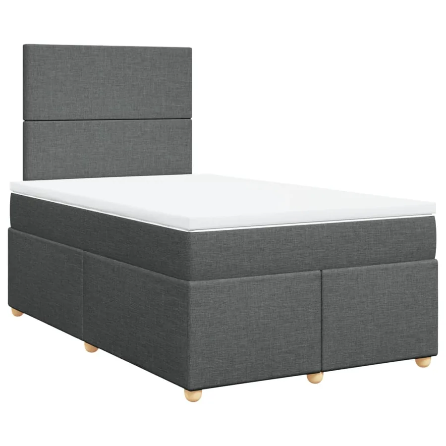 Sommier à lattes de lit avec matelas Gris foncé 120x200cm Tissu - 3