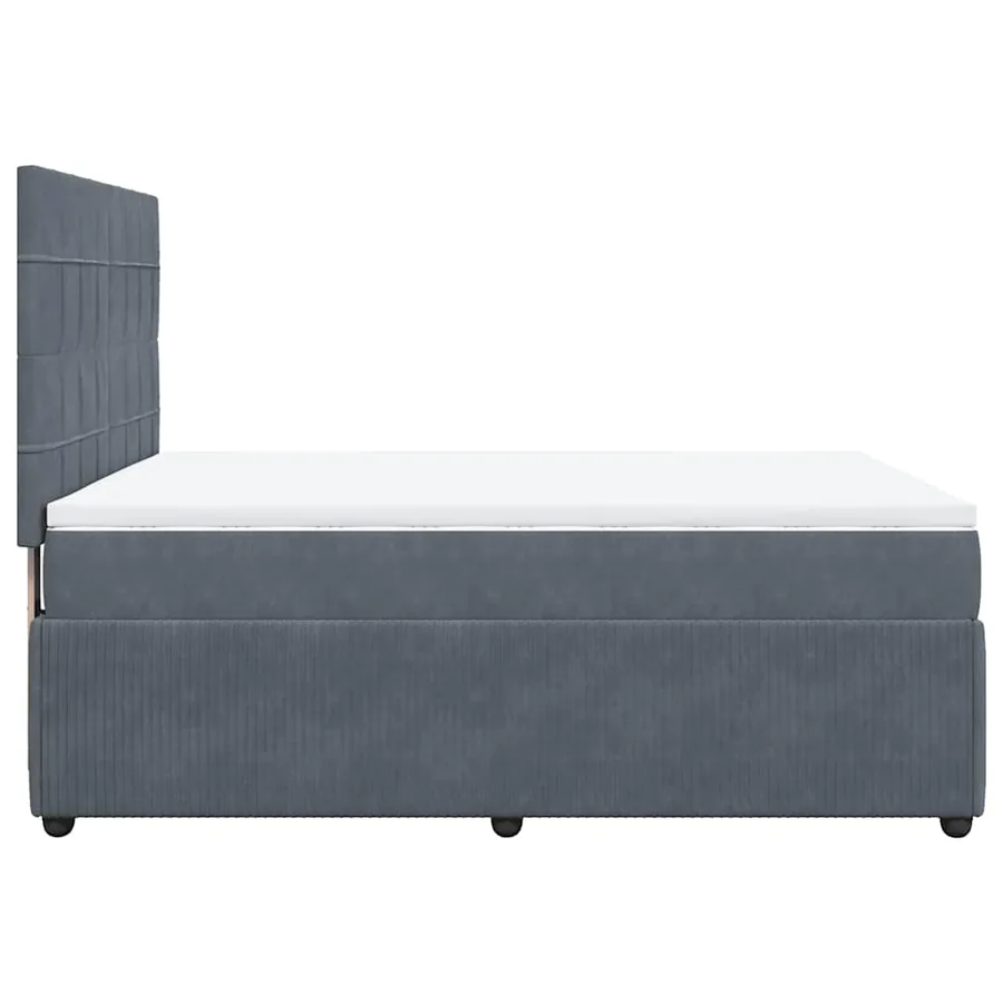 Sommier à lattes de lit et matelas Gris foncé 160x200cm Velours - 7