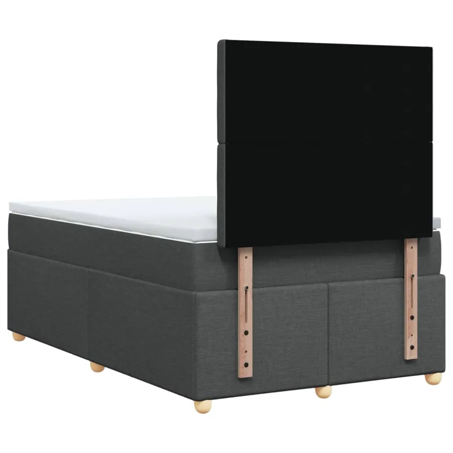 Sommier à lattes de lit avec matelas Gris foncé 120x200cm Tissu - 8