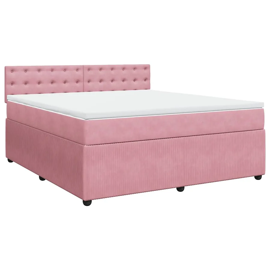 Sommier à lattes de lit avec matelas Rose 180x200 cm Velours - 3