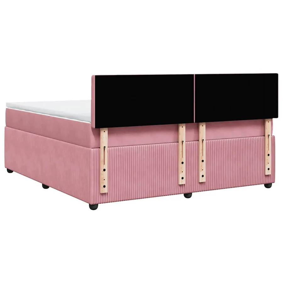 Sommier à lattes de lit avec matelas Rose 180x200 cm Velours - 8
