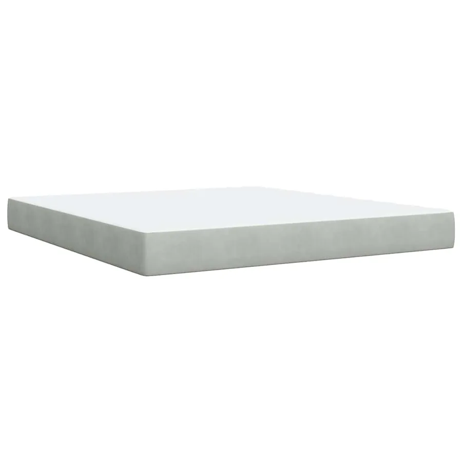 Sommier à lattes de lit et matelas Gris clair 180x200cm Velours - 10