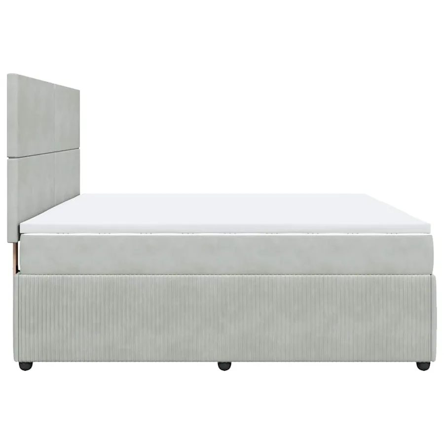 Sommier à lattes de lit et matelas Gris clair 180x200cm Velours - 5