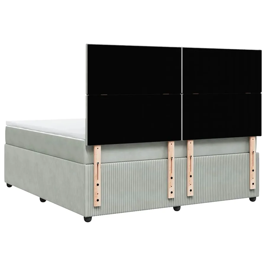 Sommier à lattes de lit et matelas Gris clair 180x200cm Velours - 6