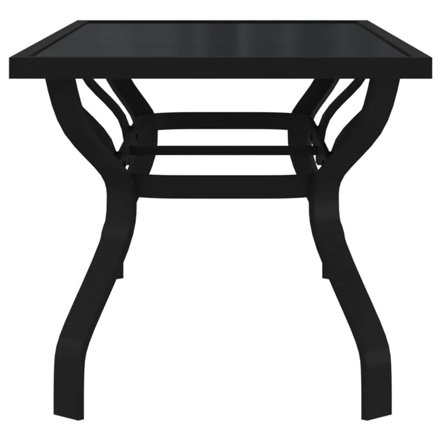 Table de jardin Noir 180x80x70 cm Acier et verre - 4