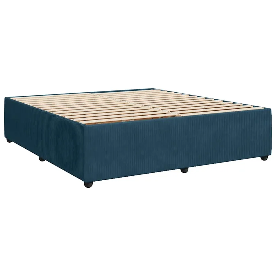 Sommier à lattes de lit et matelas Bleu 200x200 cm velours - 10