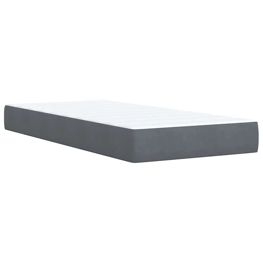 Sommier à lattes de lit et matelas Gris foncé 90x200 cm Velours - 11