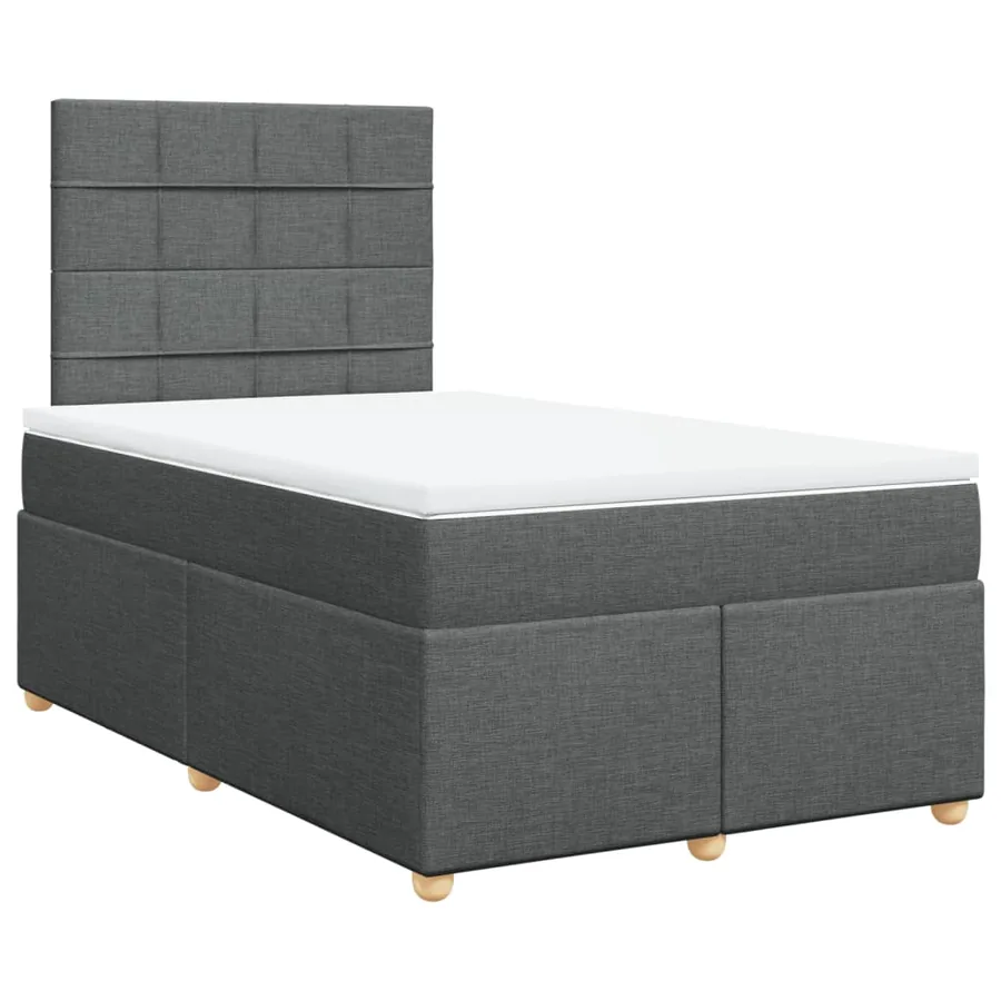 Sommier à lattes de lit avec matelas gris foncé 120x190cm tissu - 3