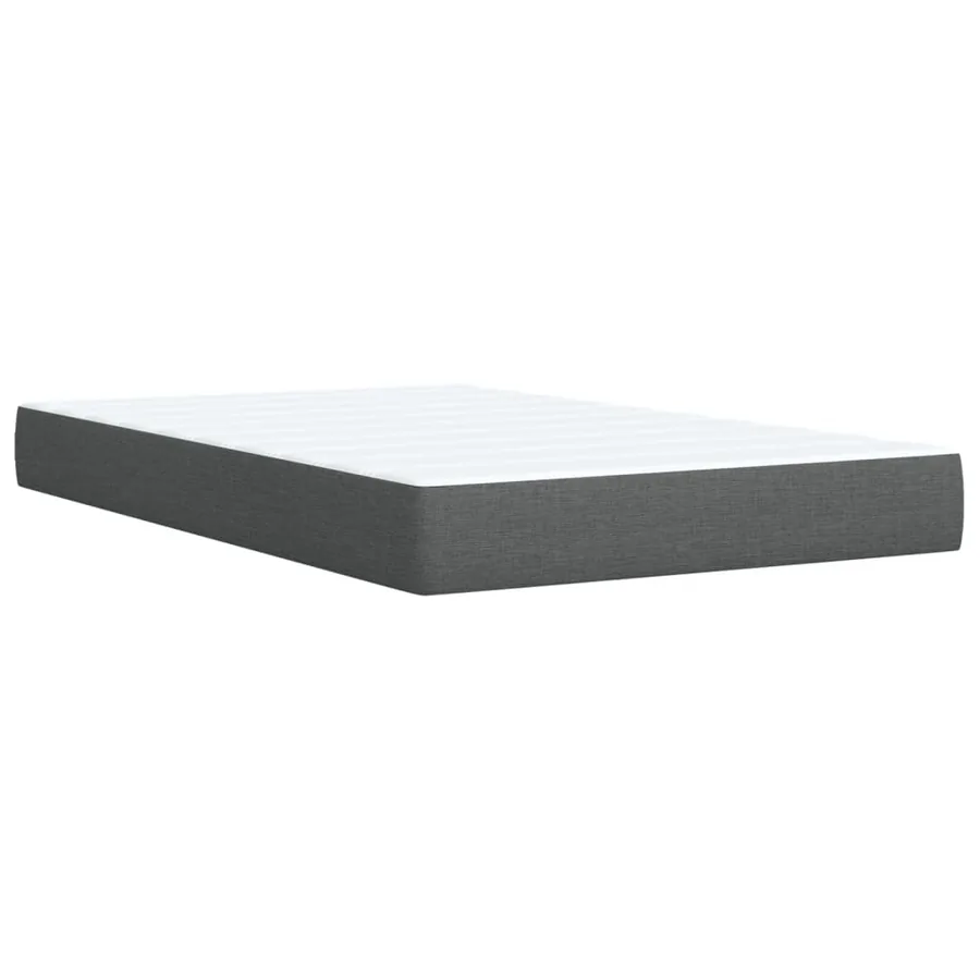 Sommier à lattes de lit avec matelas gris foncé 120x190cm tissu - 11