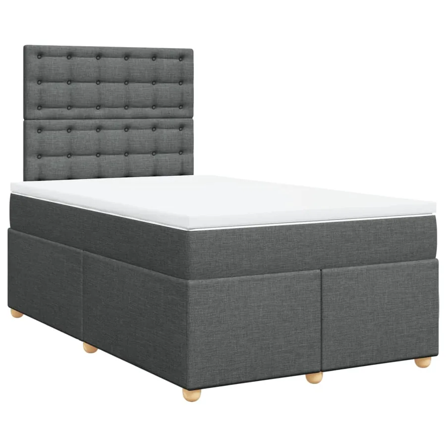 Sommier à lattes de lit avec matelas gris foncé 120x190cm tissu - 3