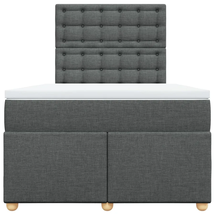 Sommier à lattes de lit avec matelas gris foncé 120x190cm tissu - 6
