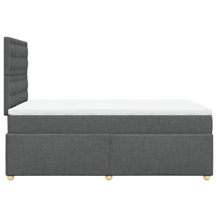 Sommier à lattes de lit avec matelas gris foncé 120x190cm tissu - 7