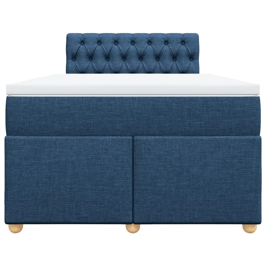 Sommier à lattes de lit avec matelas bleu 120x190 cm tissu - 6