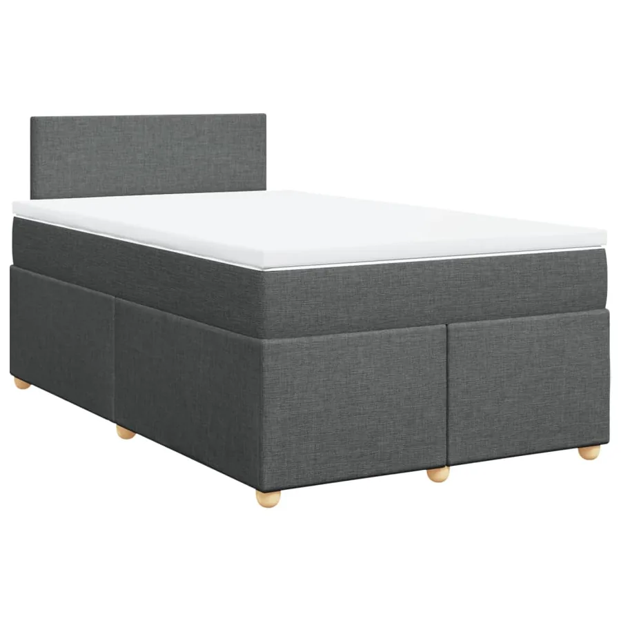 Sommier à lattes de lit avec matelas gris foncé 120x190cm tissu - 3