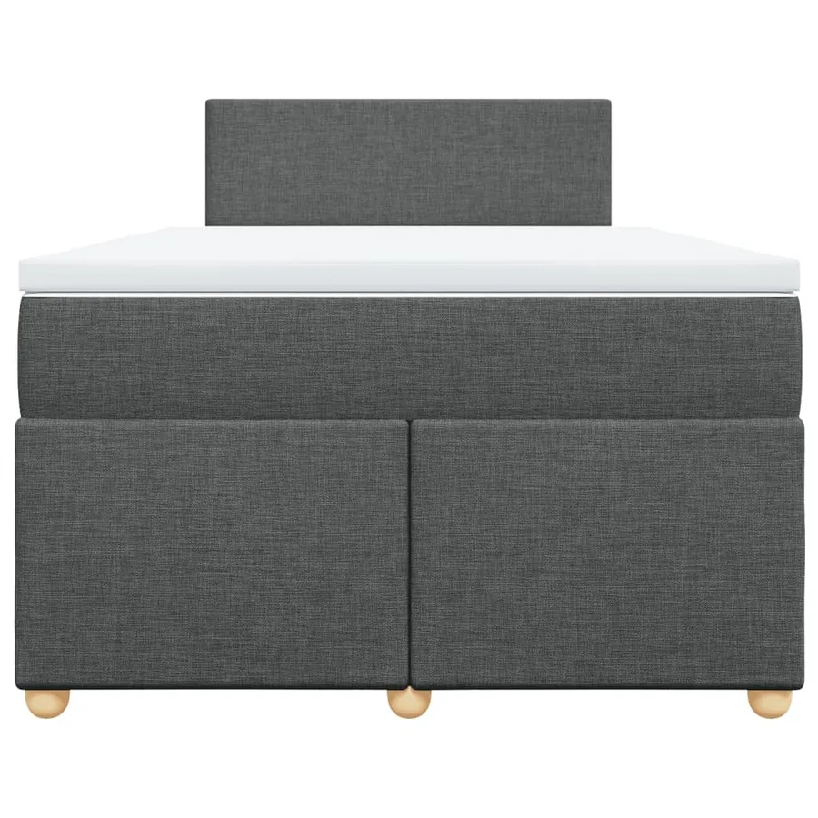 Sommier à lattes de lit avec matelas gris foncé 120x190cm tissu - 6
