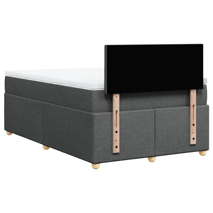 Sommier à lattes de lit avec matelas gris foncé 120x190cm tissu - 8