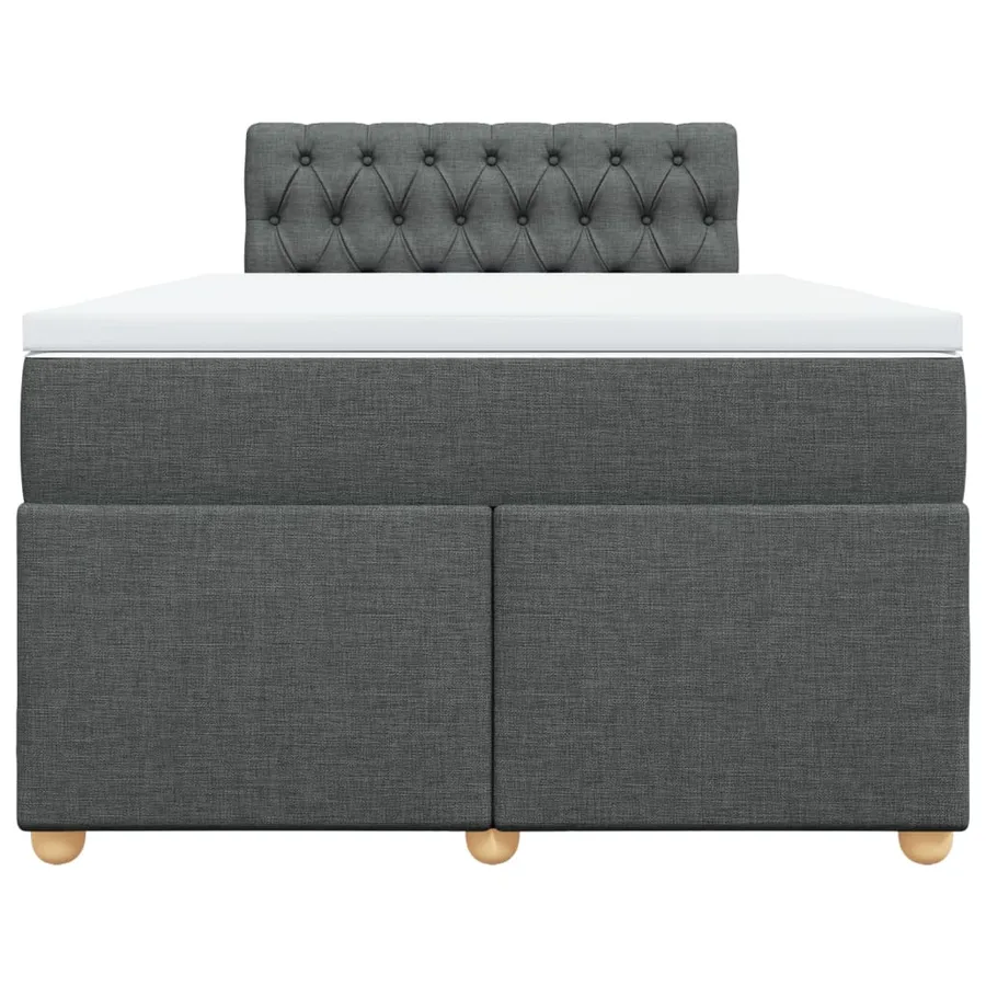 Sommier à lattes de lit avec matelas gris foncé 120x190cm tissu - 4