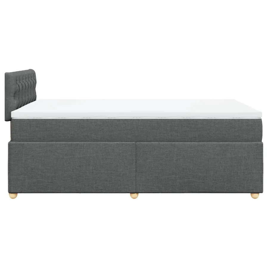 Sommier à lattes de lit avec matelas gris foncé 120x190cm tissu - 5