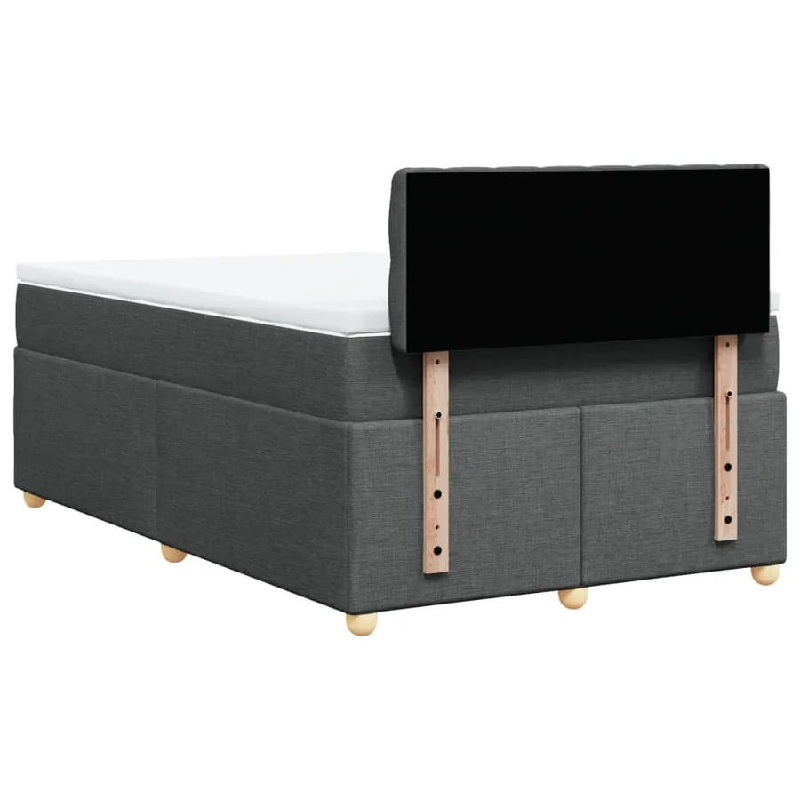 Sommier à lattes de lit avec matelas gris foncé 120x190cm tissu - 6