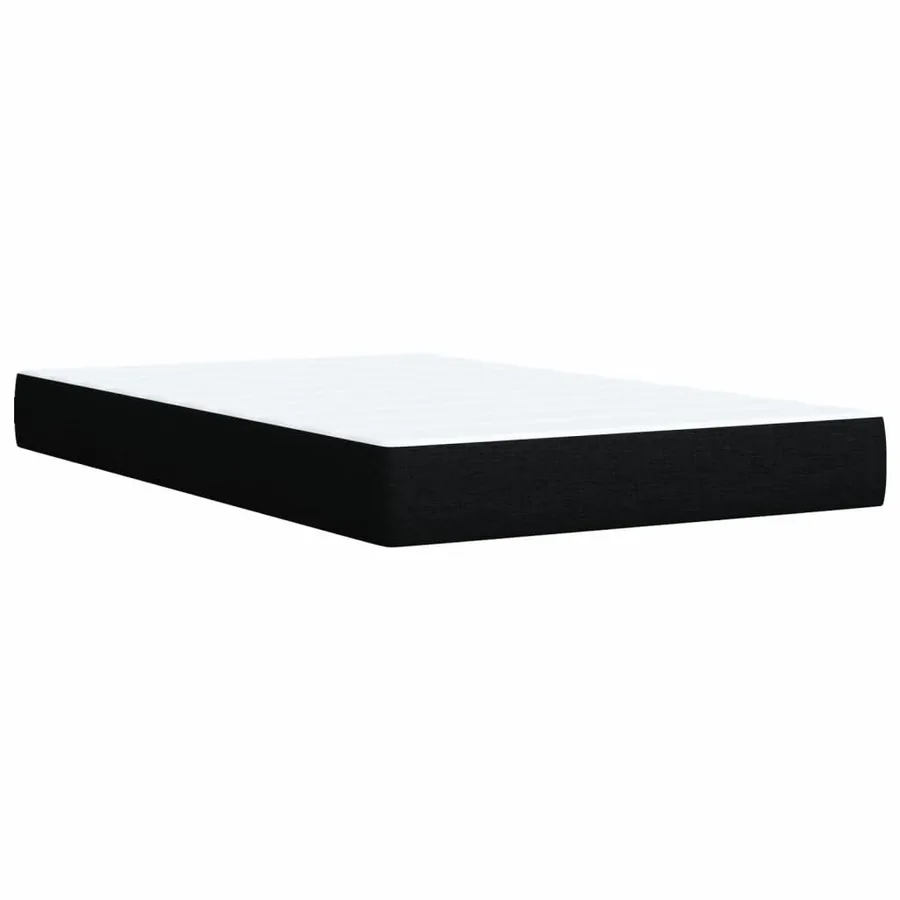 Sommier à lattes de lit avec matelas noir 120x190 cm tissu - 10