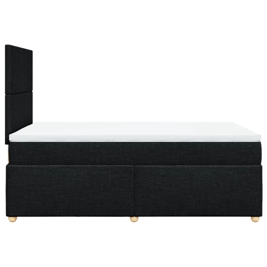 Sommier à lattes de lit avec matelas noir 120x190 cm tissu - 5