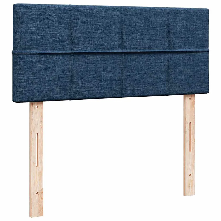 Sommier à lattes de lit avec matelas bleu 120x190 cm tissu - 10