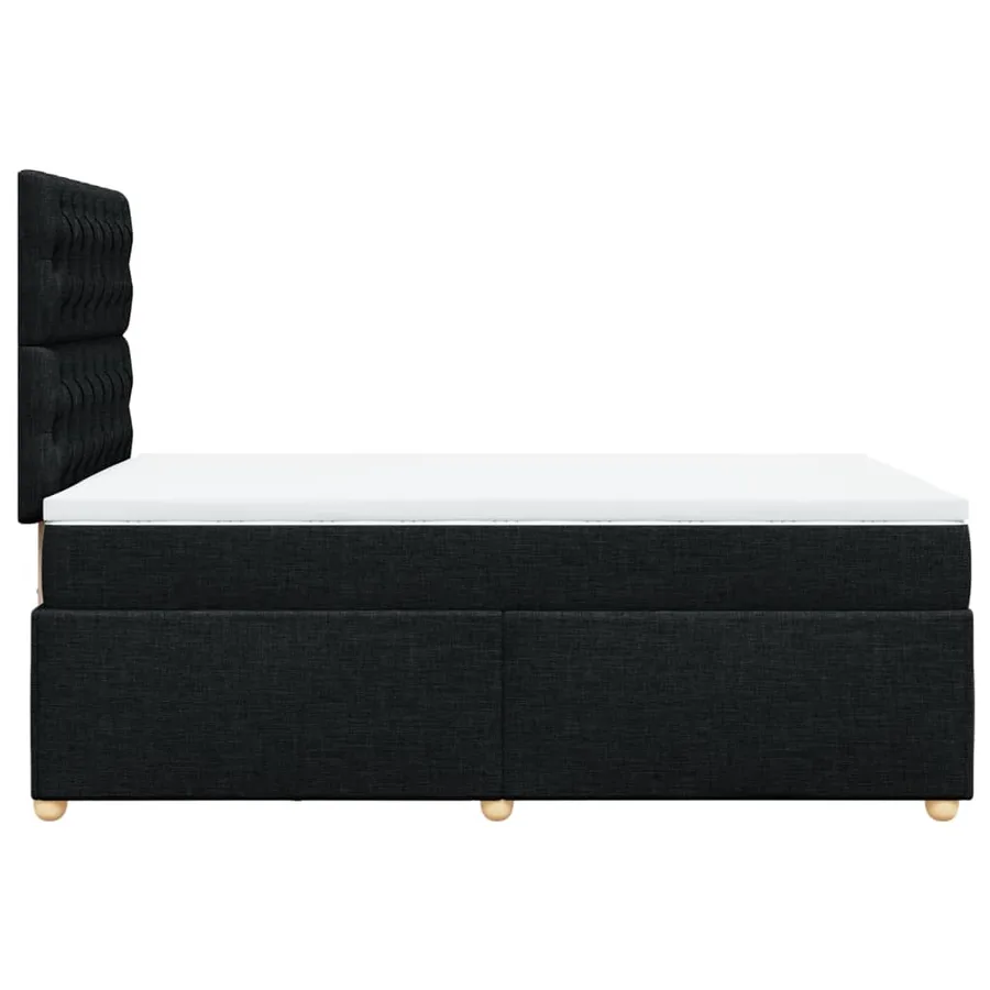 Sommier à lattes de lit avec matelas noir 120x190 cm tissu - 5