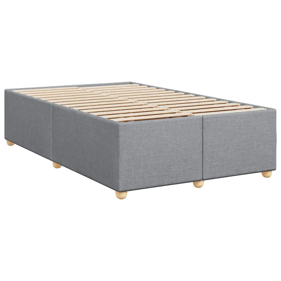 Sommier à lattes de lit et matelas gris clair 120x190 cm tissu - 7