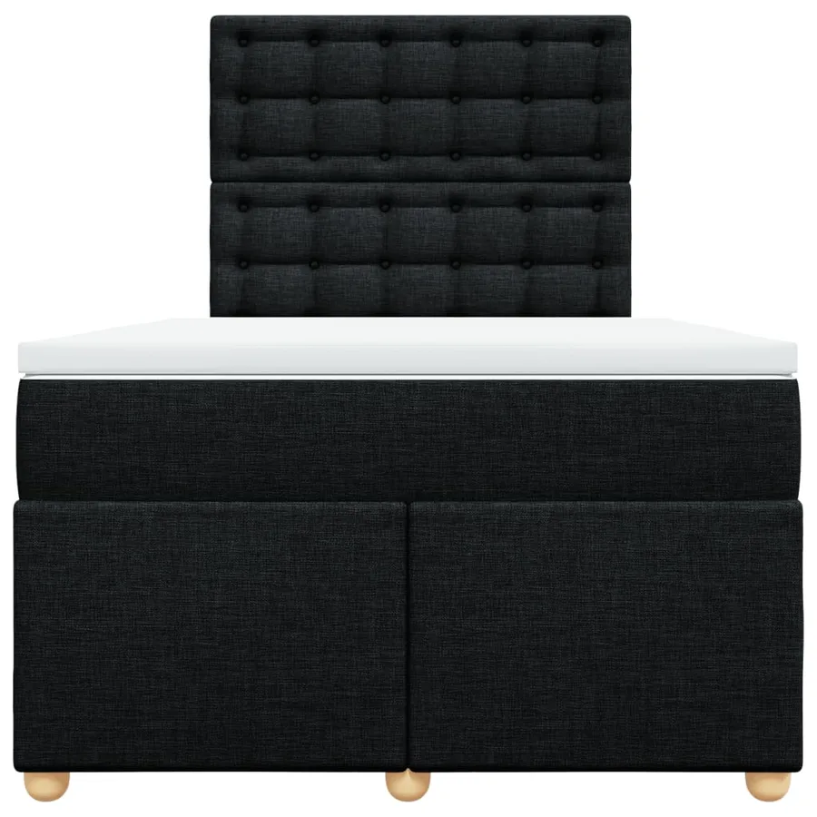 Sommier à lattes de lit avec matelas noir 120x190 cm tissu - 4