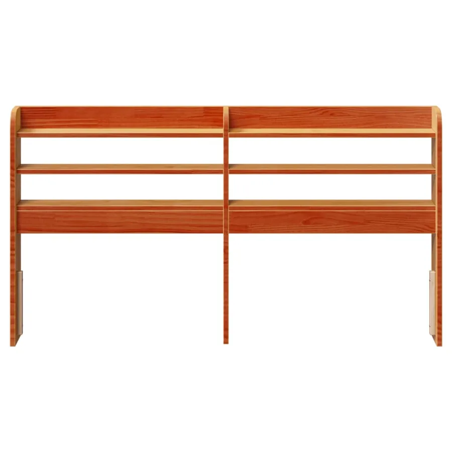 Tête de lit avec étagères marron cire 160 cm bois massif de pin - 3