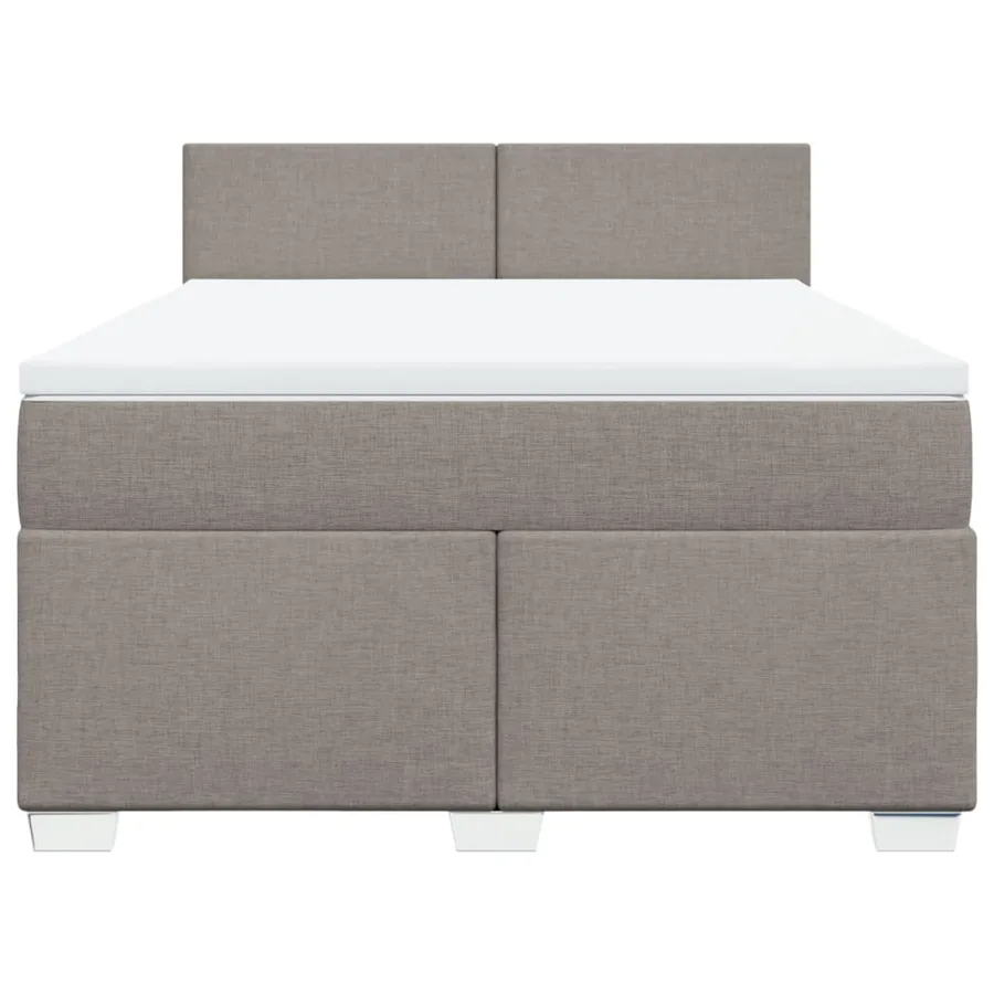 Sommier à lattes de lit avec matelas Taupe 140x200 cm Tissu - 6