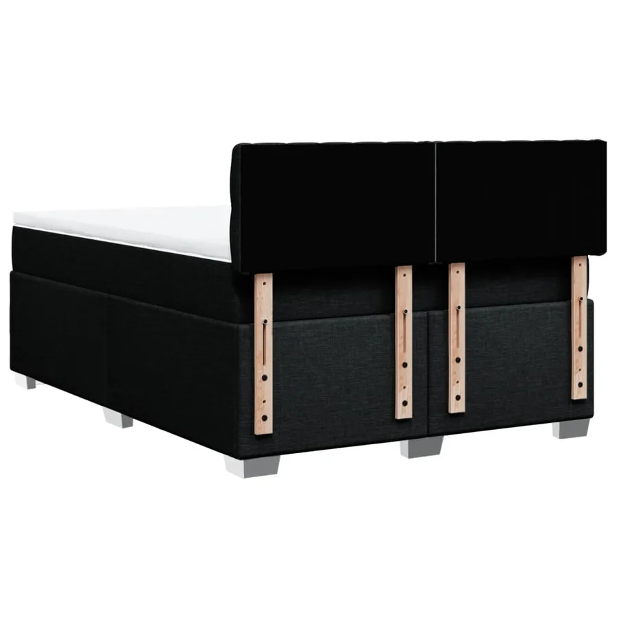 Sommier à lattes de lit avec matelas Noir 140x200 cm Tissu - 12