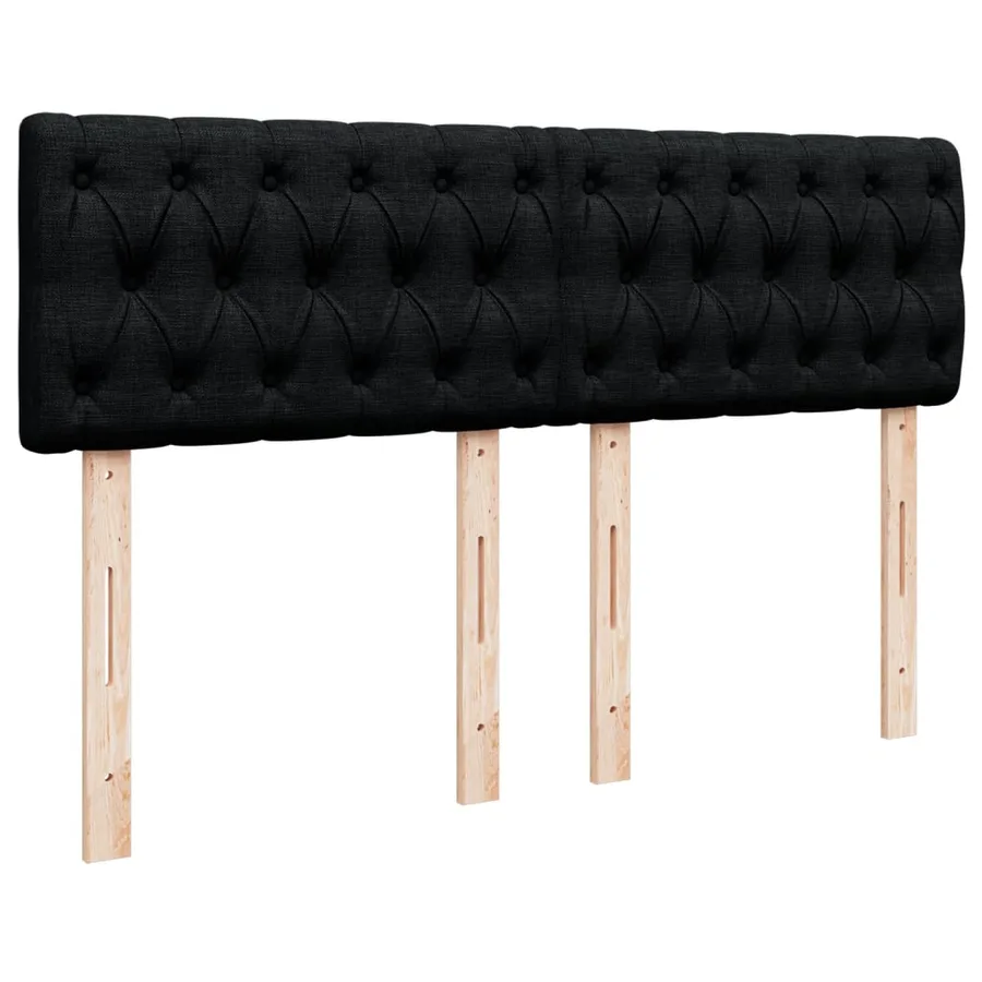 Sommier à lattes de lit avec matelas Noir 140x200 cm Tissu - 7